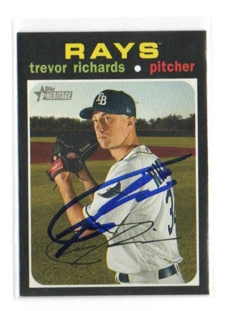 TREVOR RICHARDS 2020 TOPPS HERITAGE  TAMPA BAY RAYS IP/TTM AUTOGRAPH AUTO - Image 1 of 1