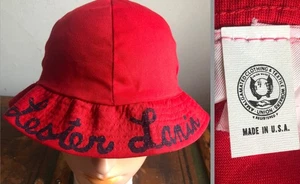 Vintage Lester Lanin High Society Band Leader Fischerhut rot blau Schrift USA guter Zustand - Bild 1 von 8