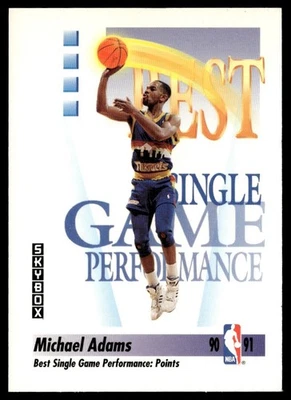 1991-92 SkyBox Michael Adams Denver Nuggets #308 - Image 1 of 2