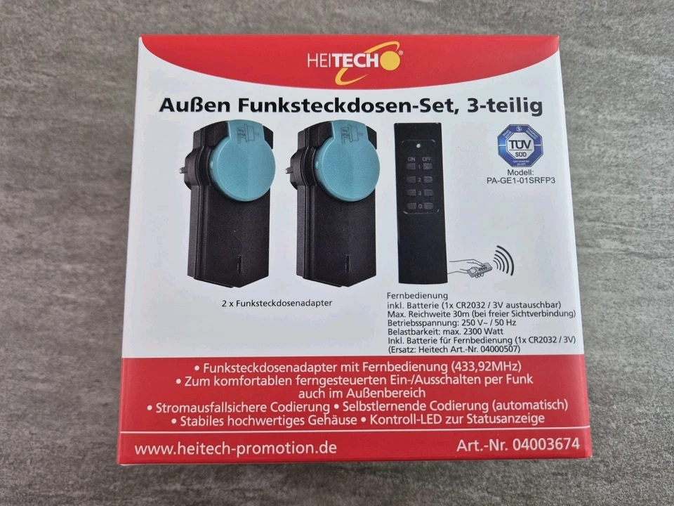 Funksteckdosen Set 3 Telig schwarz Funk Steckdosen für den Außenbereich IP44 - Bild 1 von 1