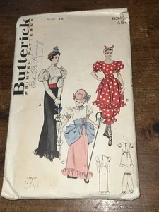 Costume da bagno Butterick 6342 gay anni novanta abito/maniche gamba-o'mutton BoPeep taglia 6/8 - Foto 1 di 2
