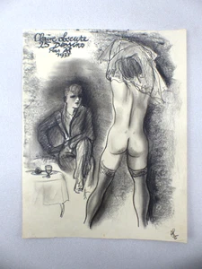 Alexander Szekely Erotische Darstellung Kohlezeichnung signiert AL 1935 Blatt 1 - Picture 1 of 5