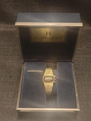 Vintage 1970's HAMILTON Liquid Crystal Quartz LED 10K GF Digital Watch  - Photo 1/4