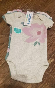 NWT Baby Girls Carters 3 Piece Bodysuit Lot Size Newborn - Picture 1 of 3