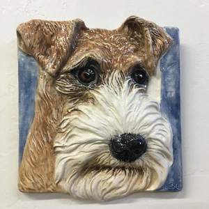 Lakeland Terrier Dog Ceramic Tile Handmade 3d Pet Portrait Sondra Alexander Art - Picture 1 of 4