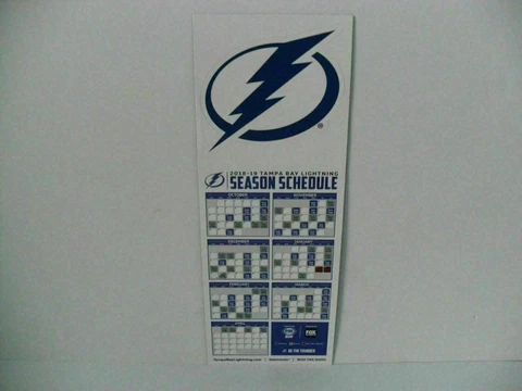 Tampa Bay Lightning Magnetic Schedule 2018-19 - 62 Win Season Presidents Trophy Cover
