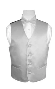 BOY'S Dress Vest and Boys BOW TIE Solid Color BowTie Set for Suit or Tuxedo - Picture 1 of 60