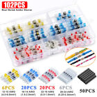 102Pcs Solder Seal Sleeve Heat Shrink Electric Butt Wire Connectors Terminal Kit
