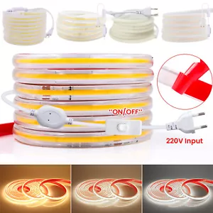 COB LED Strip Streifen 230V 220V Wasserdicht Schlauch Lichtleiste Lichtband DHL - Bild 1 von 23