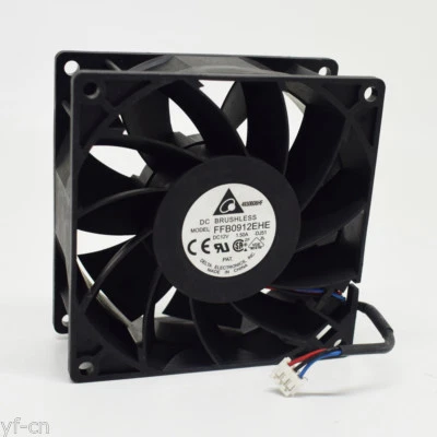 1pc Delta High Airflow DC Fan FFB0912EHE 92mmx38mm 9038 12V 1.5A 3wire - Image 1 of 4