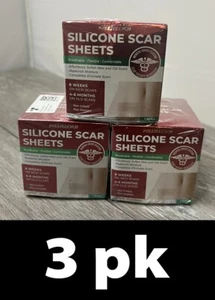 3pk Silicone Scar Sheets Medical Grade 1.6"x120" (4cmx300cm) Rolls Exp 2/27 d22 - Picture 1 of 9