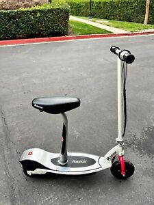 Razor E200S Electric Seated Scooter - White/Red