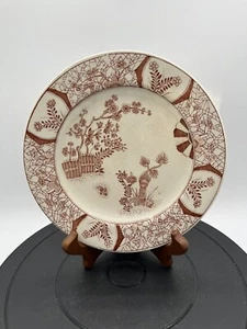Antique Ironstone China 7.5” Plate Ashworth Bros Kioto Brown Transferware Rare - Picture 1 of 5