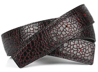 ERDI ÜNVER Ceinture réversible en cuir véritable ceinture noir 32mm sans boucle Rouge