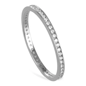 ECHT WEIßGOLD *** Zirkonia Memory-Ring Vorsteckring Beisteckring Größenauswahl - Bild 1 von 2