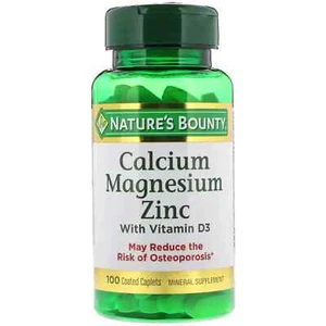 Nature’s Bounty Calcium-Magnesium-Zinc Caplets with Vitamin D3, 100 count - Picture 1 of 2