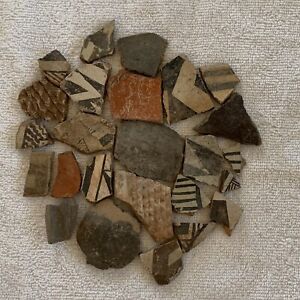 Anasazi Pottery Shards Indian Artifacts Sherds From Arizona Ranch Lot Of 25
