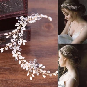 Elegant Pearl Crystal Flower Bridal Headdress Tiaras Headbands Hair band Jewelry - Picture 1 of 7