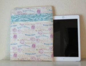 Tablet / iPad padded protective Sleeve in Paris French theme ~ Handmade - Picture 1 of 3