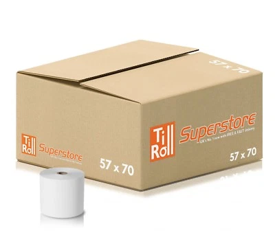 TILL ROLL SUPERSTORE Thermal Receipt Paper Till Rolls 20 Rolls 57x70 Fast n Free Delivery