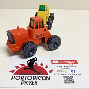1992 TONKA LOADER TRACTOR Orange Diecast & Plastic 1:64 - Picture 1 of 8