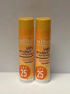 Alba Botanica Very Emollient Sunscreen Lip Care SPF 25 0.42 oz. (Pack of 2) - Picture 1 of 2