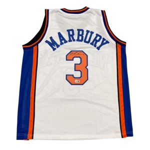 Stephon Marbury Signed Auto NY Knicks White Custom Jersey Beckett Wit BAS COA - Picture 1 of 3