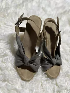 Aerosoles Women's Size 8 Green Espadrille Open Toe Slingback Wedge Sandals - Picture 1 of 12