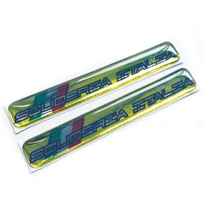 2x Scuderia Italia Chrome 3D Domed Gel Decal Sticker Badges Fits Fiat 500 Abarth - Picture 1 of 2