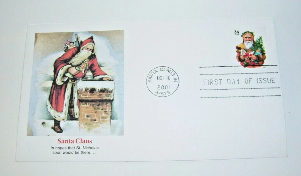 First Day Issue 2001 Santa Claus IN  In Hopes That Saint Nicholas Soon Would.... - Image 1 of 1