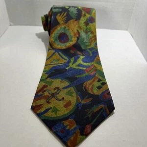 Tango by Max Raab Abstract Watercolor Artsy Men’s Tie 3.75” x 60” Made In USA - Picture 1 of 7