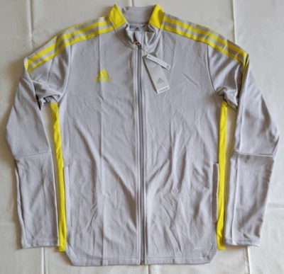 Mens Size XL Light Grey/Bright Yellow Adidas Tiro 21 Track Soccer Jacket HK7601 - Image 1 of 2