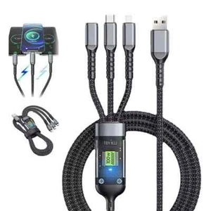 Transparent Luminous 3-in-1 Super Fast Charging Cable, USB Cable Fast Charging - Picture 1 of 7