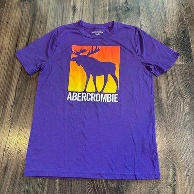 *GUC* ABERCROMBIE Kid's Short Sleeve Purple Moose T-Shirt, Size: 13/14 - Image 1 of 4