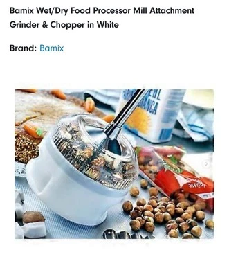 Molino accesorio procesador de alimentos húmedos/secos Bamix molinillo y picadora en blanco Foto 1 de 3