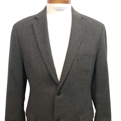 Black Brown 1826 LUX 40 R Cashmere Blazer Sport Coat Jacket Flannel Gray - Image 1 of 4