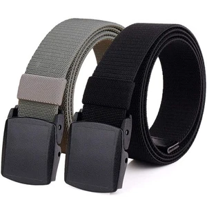 2-Pack Elastic Stretch Belt, Men’s All Size No Metal Nylon Tactical Hiking Be... - Picture 1 of 9