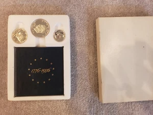 1976 S Proof Set 3 Piece Bicentennial 40% Silver With Box - Picture 1 of 2