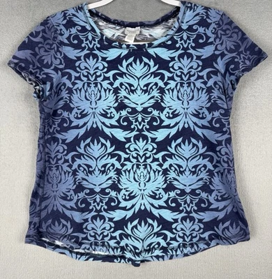 Top Weekends by Chicos Talla Mediana Artístico Floral Resort Capas Azul Declaración Foto 1 de 4