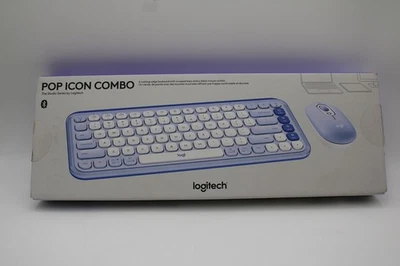 Logitech POP ICON Bluetooth Keyboard/Mouse Combo, Lilac & Off-White 920-013043 - Image 1 of 4