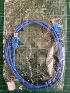 USB 3.0 A Male To B Male 2m (metre) Blue Cable Hard Drive Data Transfer - Bild 1 von 4