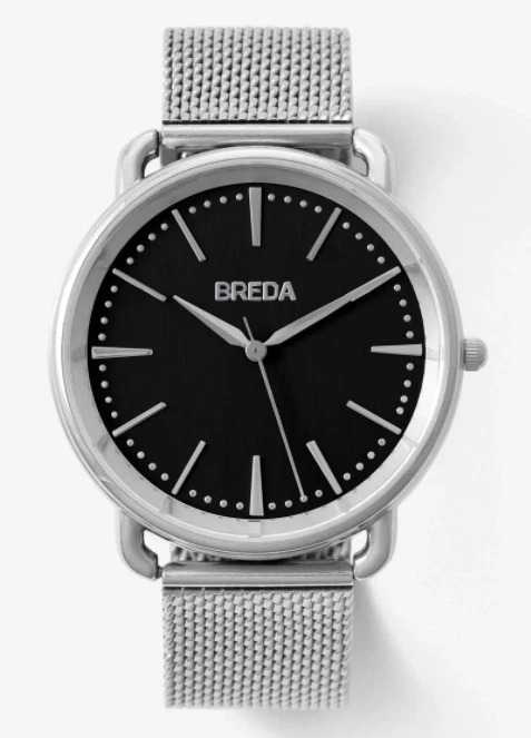 Breda Linx Black Dial Stainless Steel Mesh Bracelet Brand New Mens Watch! $100! - Image 1 of 1