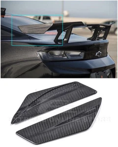 For 16-Up Camaro ZL1 1LE Style CARBON FIBER Rear Trunk Spoiler Side Winglet Pair - Picture 1 of 5