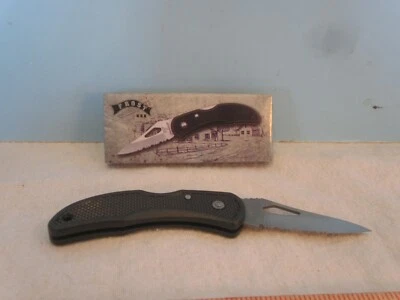 FROST  Folding Pocket Knife -3" CLOSED SERRATED STAINLESS STEEL - NEW BLACK  - Image 1 of 3