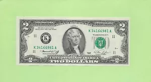 1976 ..UNCIRC $2 K 3416 6981 A .... 1976 $2 K-A BELLA BANCONOTA - Foto 1 di 2