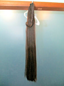 35" black brown extra long comb wrap PONYTAIL hair extension I HOPE IT'S A PONY