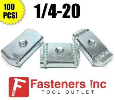 UNKNOWN (QTY 100) 1/4"-20 Strut Nuts W/O Spring Unistrut B-Line Channel #4165 P3006-1420