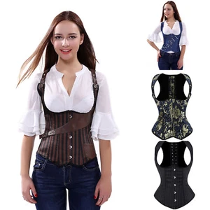 Burlesque Corset Basque Cincher Lingerie Bustier Underbust Waist Trainer Waspie - Picture 1 of 38