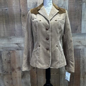 Ralph Lauren Corduroy Suede Blazer Jacket Beige Womens Size 10 NWT $465 *FLAW* - Picture 1 of 15