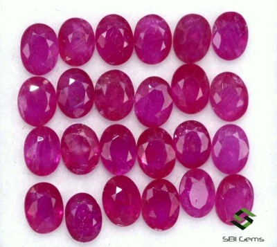 4x3 mm Natural Ruby Oval Cut Lot 8.61 Cts Calibrated Faceted Loose Gemstones - Image 1 of 4